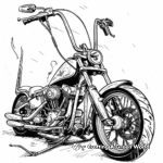 Stylish Harley Davidson Chopper Coloring Pages 2