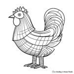 Stylized Abstract Chicken Coloring Pages 1