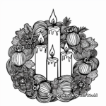 Stylized Advent Wreath Coloring Pages for Adults 1