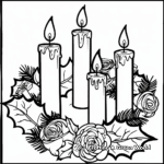 Stylized Advent Wreath Coloring Pages for Adults 2
