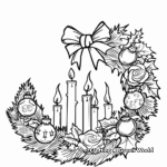 Stylized Advent Wreath Coloring Pages for Adults 4