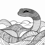 Stylized Black Mamba Coloring Pages for Adults 1