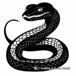 Stylized Black Mamba Coloring Pages for Adults 4