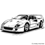 Stylized Ferrari F40 Coloring Pages 1