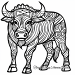 Stylized Taurus Zodiac Sign Coloring Pages 3