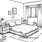 Stylized Teenager's Bedroom Coloring Pages 2
