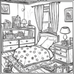 Stylized Teenager's Bedroom Coloring Pages 3