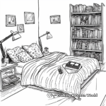 Stylized Teenager's Bedroom Coloring Pages 4
