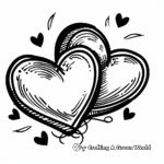 Stylized Twin Heart Coloring Pages 1