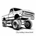 Stylized Vintage Diesel Truck Coloring Pages 1