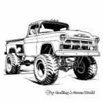 Stylized Vintage Diesel Truck Coloring Pages 3