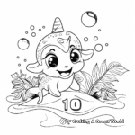 Summer Beach-Themed 1-10 Number Coloring Pages 4
