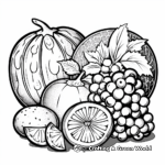 Summer Fruits Coloring Pages: Melons, Berries, and Citrus 1