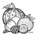 Summer Fruits Coloring Pages: Melons, Berries, and Citrus 2