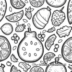 Summer Fruits Coloring Pages: Melons, Berries, and Citrus 4