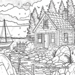 Summer Lake Cabin Coloring Pages 1