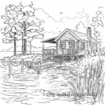 Summer Lake Cabin Coloring Pages 2