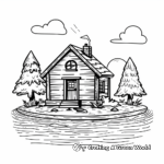 Summer Lake Cabin Coloring Pages 3