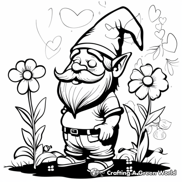 Summertime Garden Gnome Coloring Pages 1