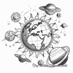 Sun and Planets Globe Coloring Pages 1