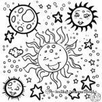 Sun, Moon, and Stars: God's Creations Coloring Pages 1