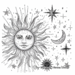 Sun, Moon, and Stars: God's Creations Coloring Pages 2