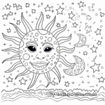 Sun, Moon, and Stars: God's Creations Coloring Pages 4