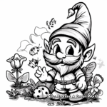 Sunny Gnome and Ladybug Coloring Pages: Summer Day Fun 1