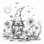 Sunny Gnome and Ladybug Coloring Pages: Summer Day Fun 2