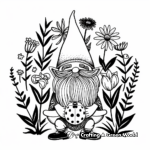 Sunny Gnome and Ladybug Coloring Pages: Summer Day Fun 3