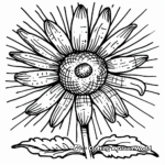 Sunshine and Yellow Daisy Coloring Pages 1