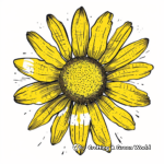 Sunshine and Yellow Daisy Coloring Pages 2