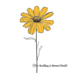 Sunshine and Yellow Daisy Coloring Pages 4