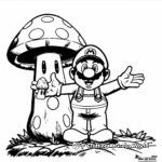 Super Mario's Magic Mushroom in the Movie: Coloring Pages 1