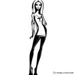 Supermodel Barbie on Runway Coloring Pages 2
