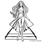 Supermodel Barbie on Runway Coloring Pages 3