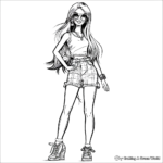 Supermodel Barbie on Runway Coloring Pages 4