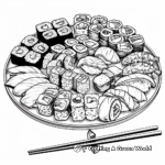 Sushi Platter Coloring Pages Full of Detail 1