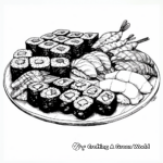 Sushi Platter Coloring Pages Full of Detail 2