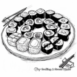 Sushi Platter Coloring Pages Full of Detail 4