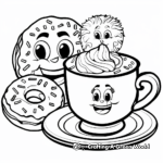 Sweet Coffee and Donuts Coloring Pages 1
