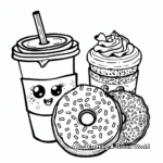 Sweet Coffee and Donuts Coloring Pages 2