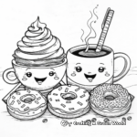 Sweet Coffee and Donuts Coloring Pages 3