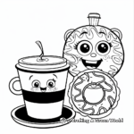 Sweet Coffee and Donuts Coloring Pages 4