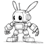 Sweet Robot Bunny Coloring Pages 1