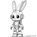 Sweet Robot Bunny Coloring Pages 3