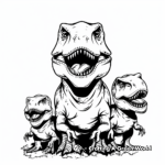 T-Rex Family Coloring Pages: Adults and Young 3