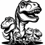 T-Rex Family Coloring Pages: Adults and Young 4