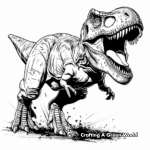 T-Rex in Action: Jurassic World Coloring Pages 2
