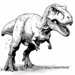 T-Rex in Action: Jurassic World Coloring Pages 4
